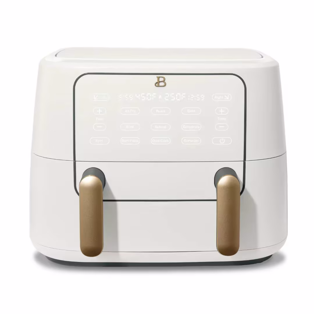 Beautiful 9QT Trizone Air Fryer, White Icing by Drew Barrymore